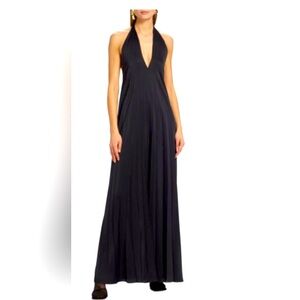 NEW $695 A.L.C. Rio pleated satin halterneck jumpsuit